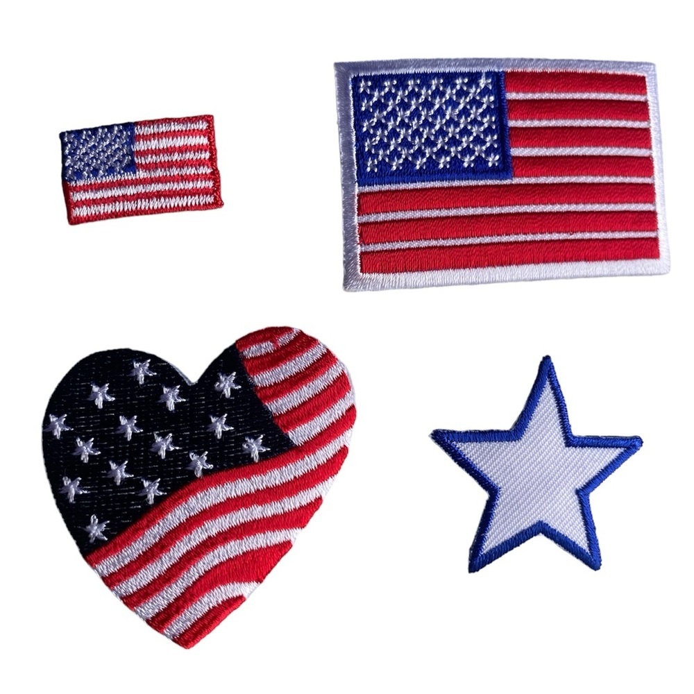 New!Any 2/$18 4 Iron On American Flag Patches